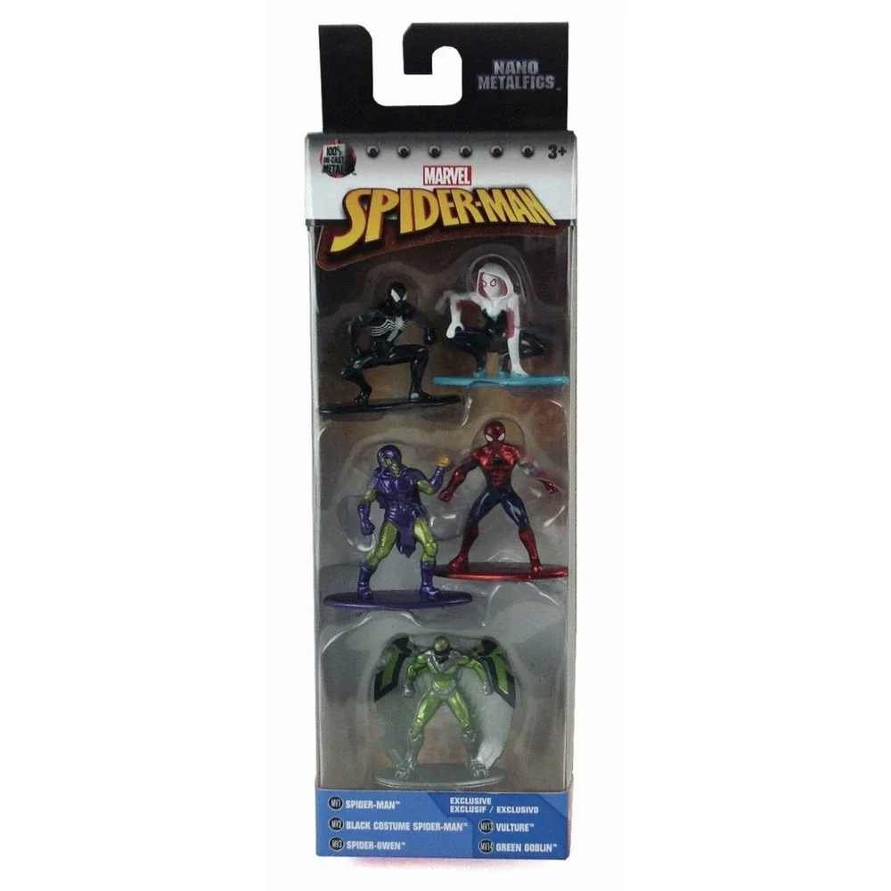 SPIDER-MAN 5-Pack Nano Metalfigs Die-Cast‎ Marvel JadaToys New!!